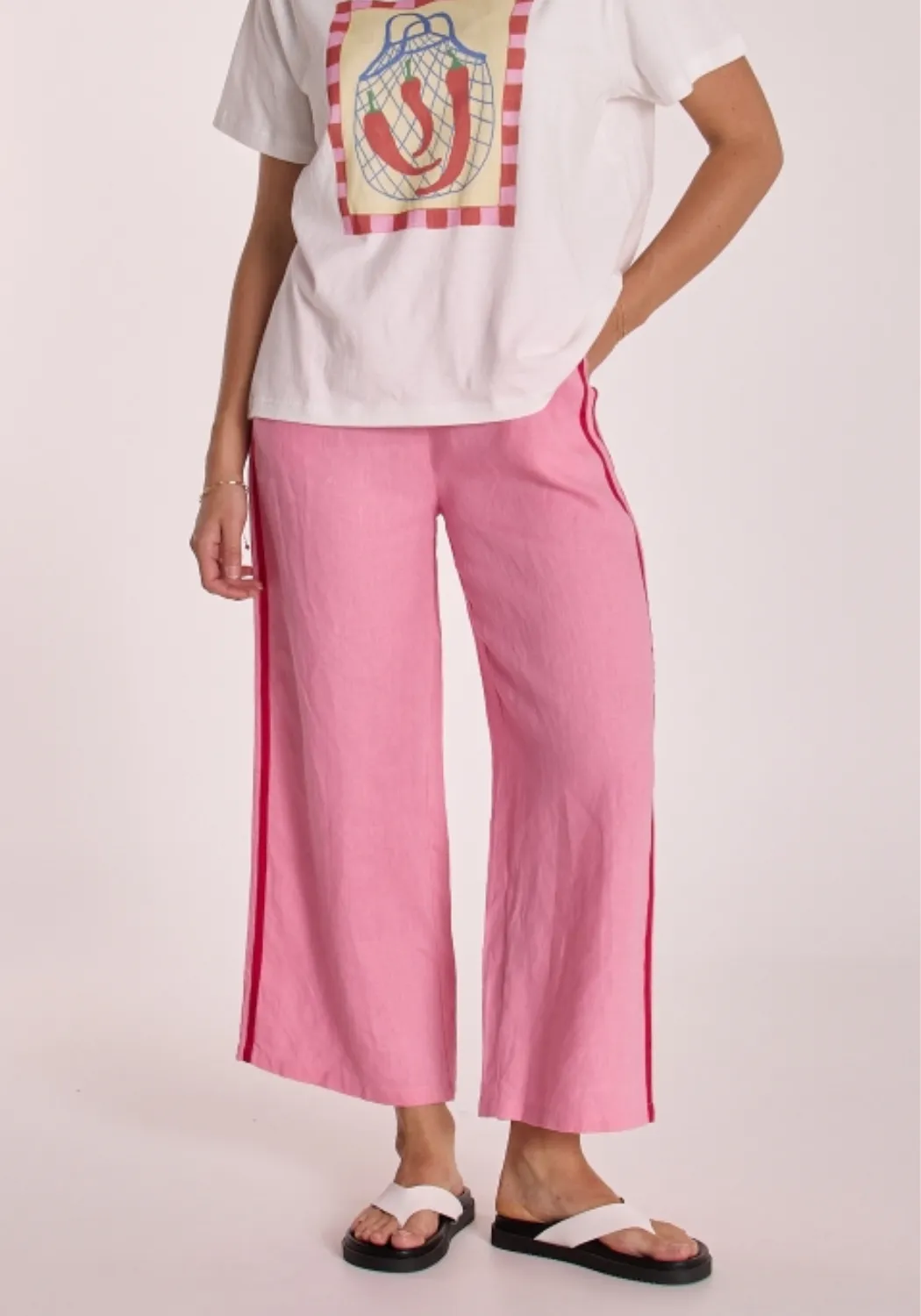 FEATHER   NOISE PARKER CROPPED PANT - PINK