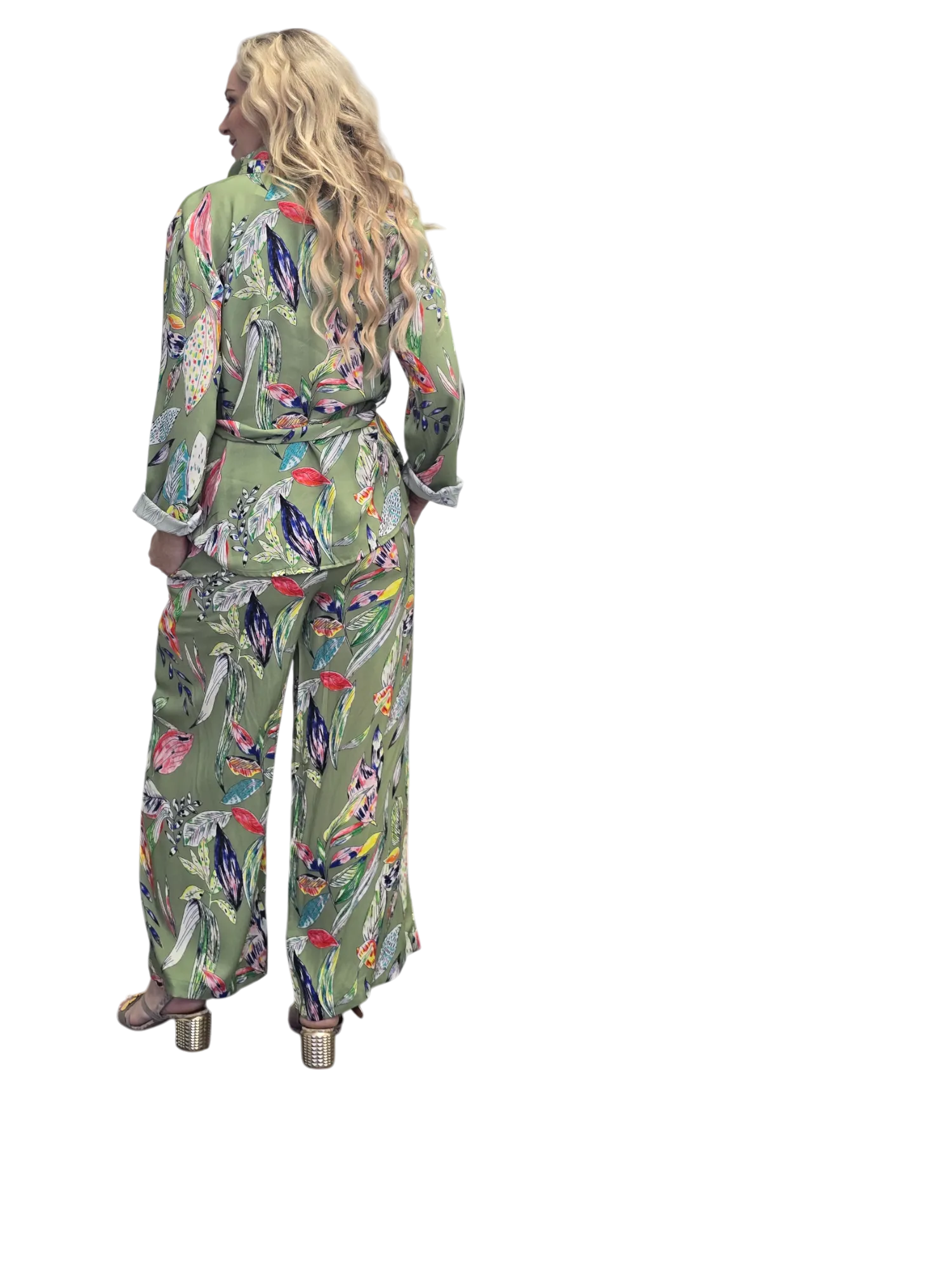 FEATHER shirt & pants set