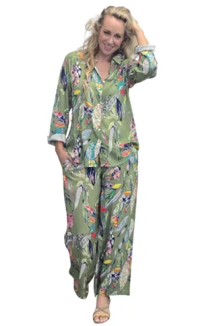 FEATHER shirt & pants set