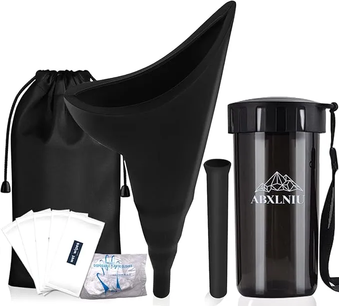 Female Urinal, Silicone Standing Pee Funnel Portable Female Urination Device Reusable for Road Trip,Travel, Camping Gear Essentials Urinal for Women with Cup