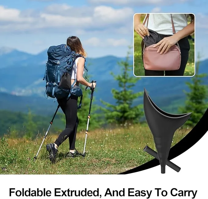 Female Urinal Travel Essentials Female Urination Device Camping Accessories, Portable Urinal Silicone Pee Funnel for Women, Reusable Outdoor Hiking Camping Toilet Gadgets Camper Gifts for Women