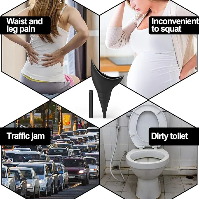 Female Urinal Travel Essentials Female Urination Device Camping Accessories, Portable Urinal Silicone Pee Funnel for Women, Reusable Outdoor Hiking Camping Toilet Gadgets Camper Gifts for Women