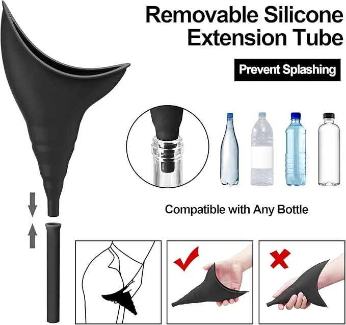 Female Urinal Travel Essentials Female Urination Device Camping Accessories, Portable Urinal Silicone Pee Funnel for Women, Reusable Outdoor Hiking Camping Toilet Gadgets Camper Gifts for Women