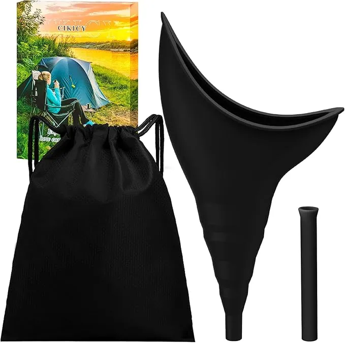 Female Urinal Travel Essentials Female Urination Device Camping Accessories, Portable Urinal Silicone Pee Funnel for Women, Reusable Outdoor Hiking Camping Toilet Gadgets Camper Gifts for Women