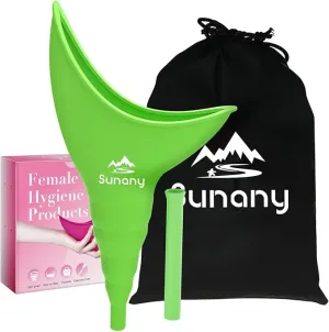Female Urination Device, Female Urinal Silicone Funnel Urine Cups Portable Urinal for Women Standing Up to Pee Funnel Reusable Women Pee Funnel, Outdoor, Activities, Camping (Green)