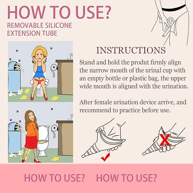 Female Urination Device with Cup, Female Urinals Portable Pee Funnel for Women - Standing Up to Pee Anywhere, Womens Pee Funnel Camping/Hiking Gear Gifts for Women