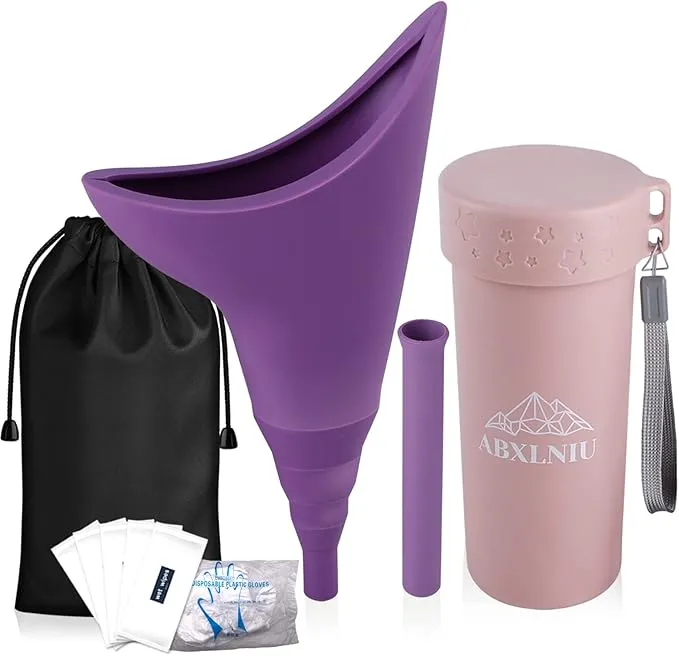 Female Urination Device with Cup, Female Urinals Portable Pee Funnel for Women - Standing Up to Pee Anywhere, Womens Pee Funnel Camping/Hiking Gear Gifts for Women