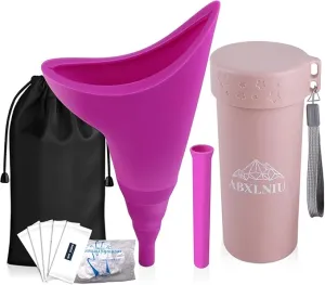 Female Urination Device with Cup, Female Urinals Portable Pee Funnel for Women - Standing Up to Pee Anywhere, Womens Pee Funnel Camping/Hiking Gear Gifts for Women