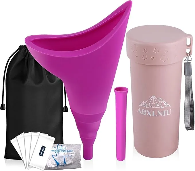 Female Urination Device with Cup, Female Urinals Portable Pee Funnel for Women - Standing Up to Pee Anywhere, Womens Pee Funnel Camping/Hiking Gear Gifts for Women