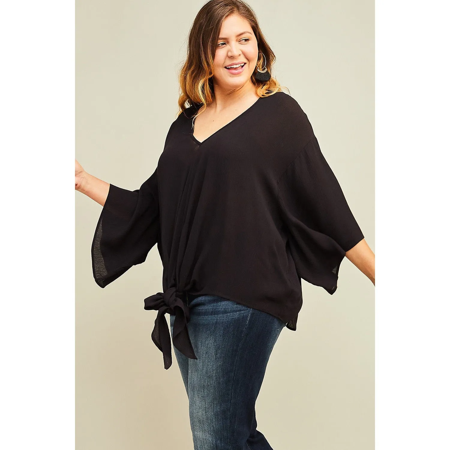 Flowing In Top in Black
