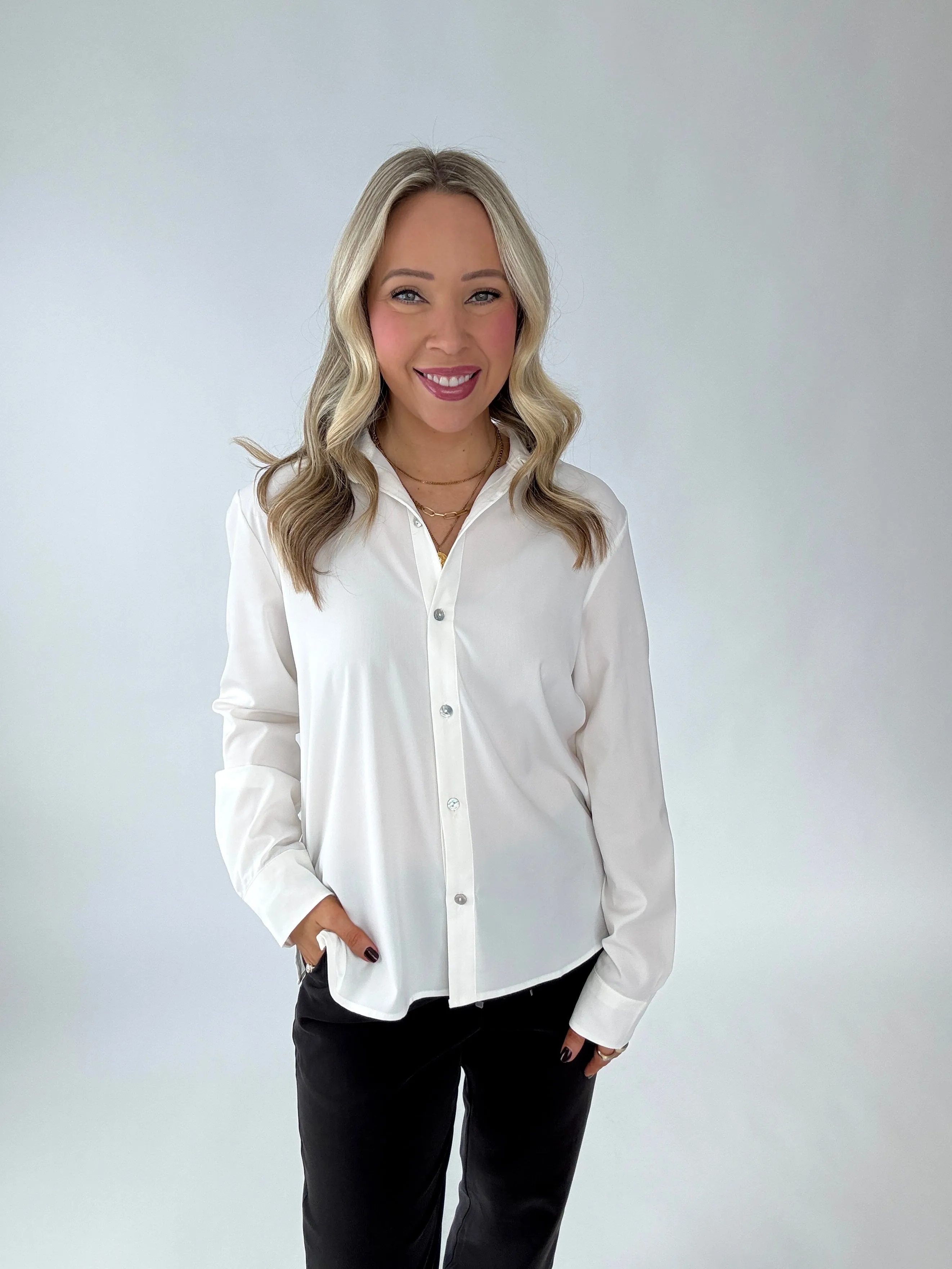 Follow My Lead Classic Collared Blouse