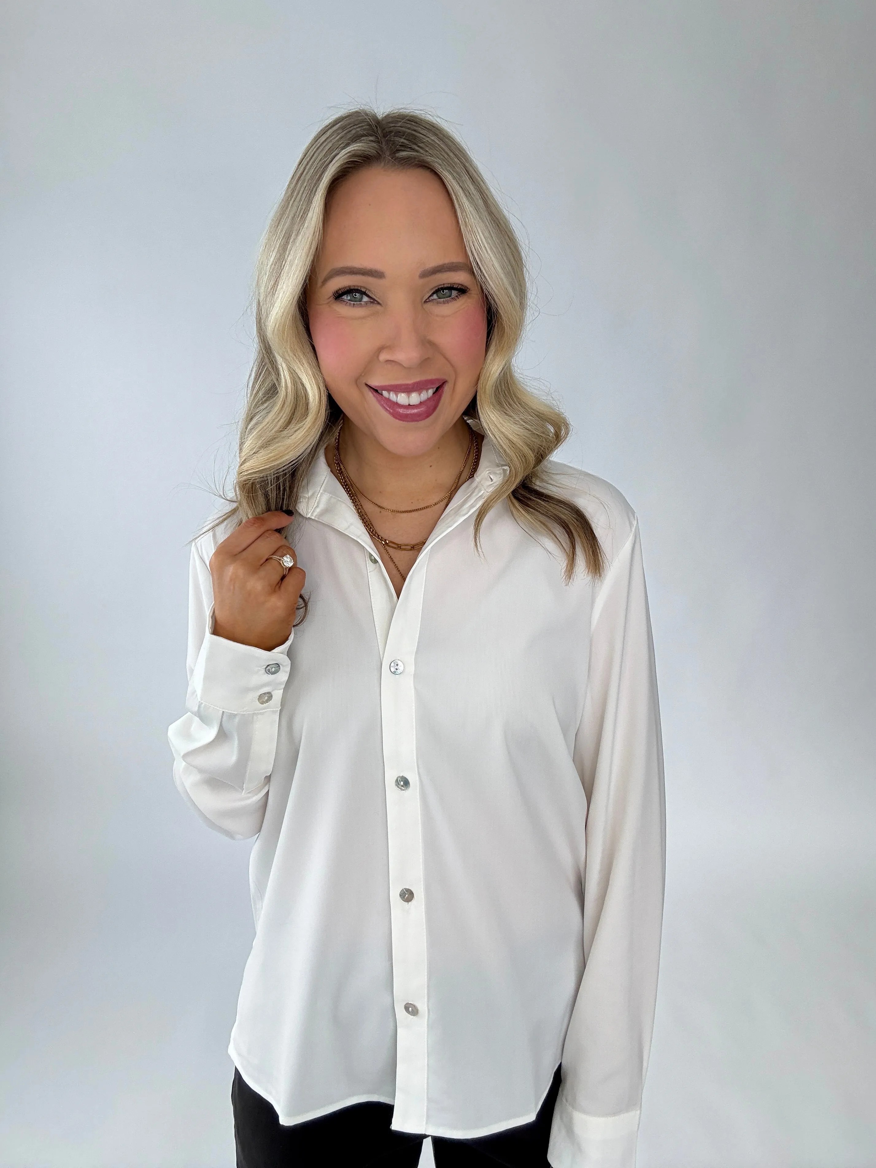 Follow My Lead Classic Collared Blouse