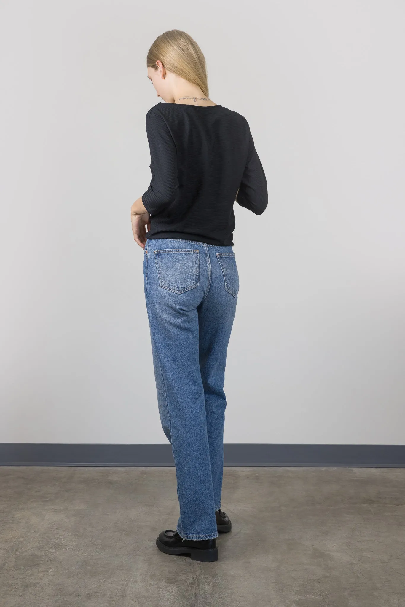 Gia Boat Neck Knit Top Black by Lenviera