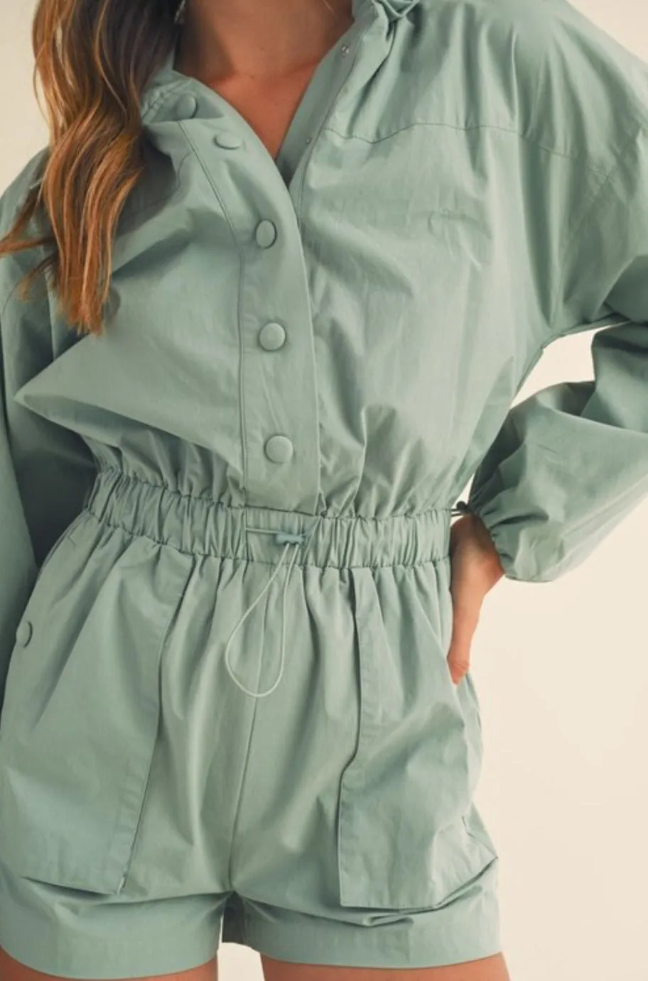 Gianna Sea green Romper
