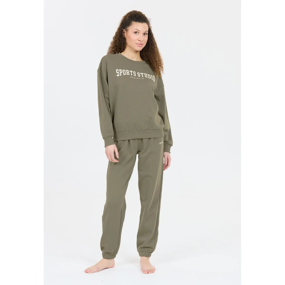 Giannis Sweatshirt With Crew Neck - Smokey Olive