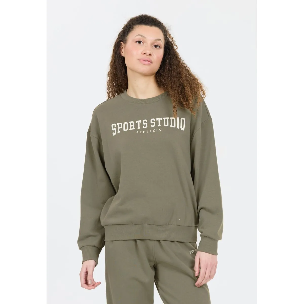 Giannis Sweatshirt With Crew Neck - Smokey Olive