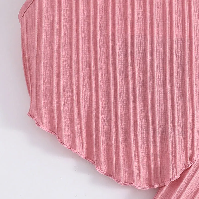 Girls' suits for summer, stylish halter neck sleeveless tops and pants