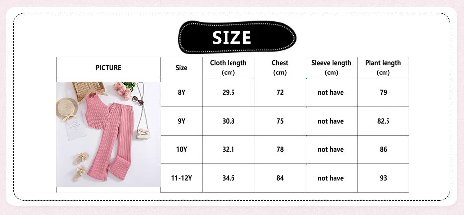 Girls' suits for summer, stylish halter neck sleeveless tops and pants