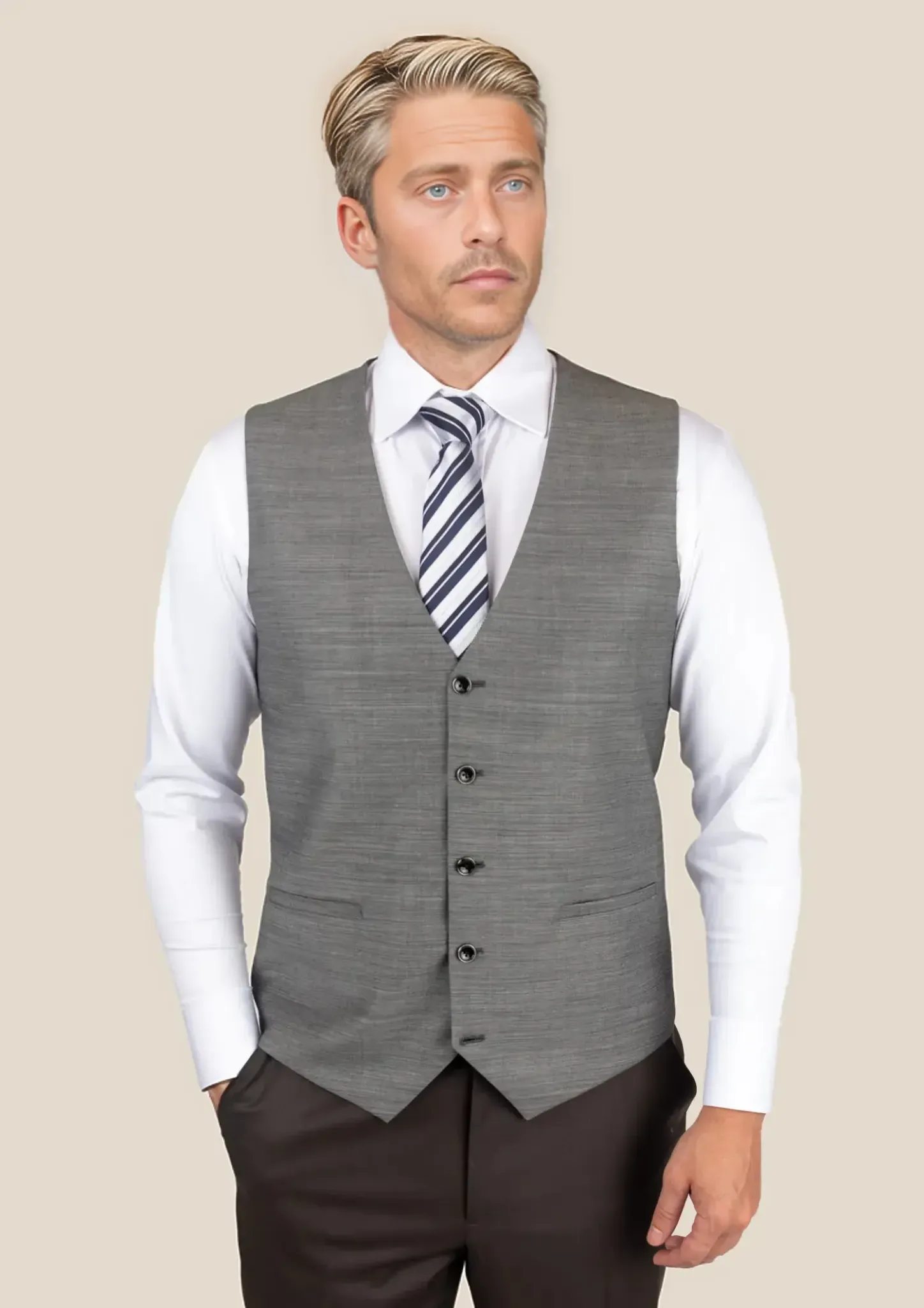 Granite Grey Birdseye Vest