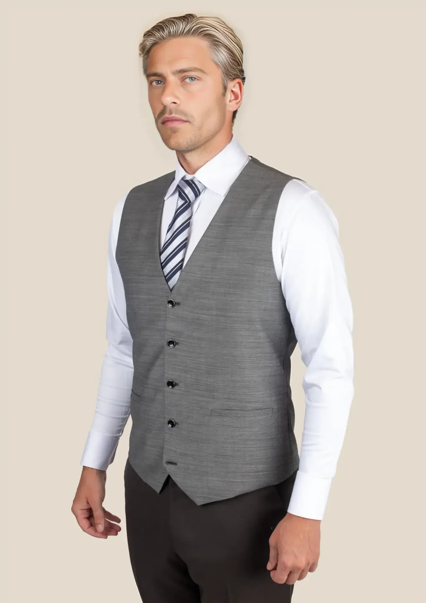 Granite Grey Birdseye Vest