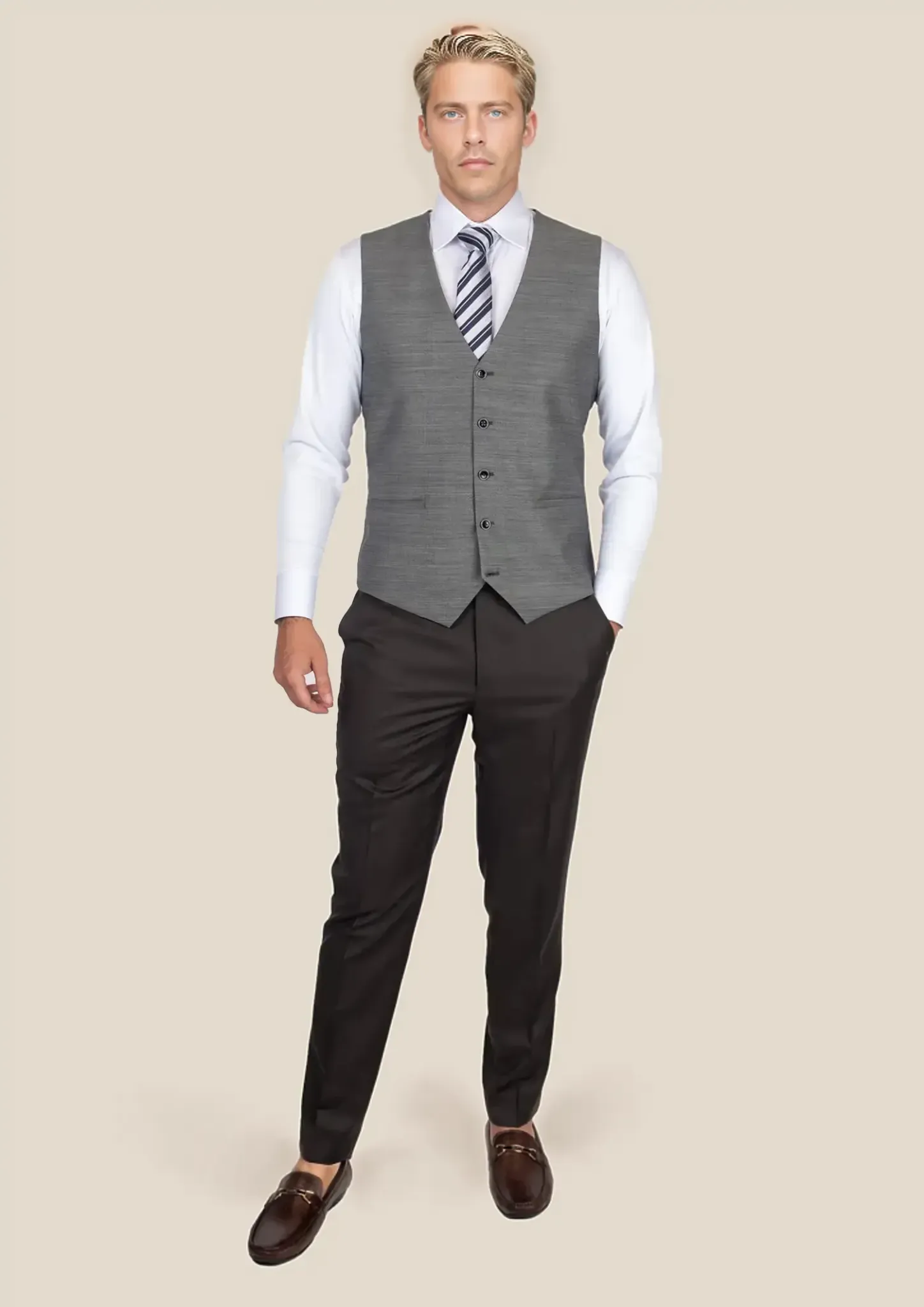 Granite Grey Birdseye Vest