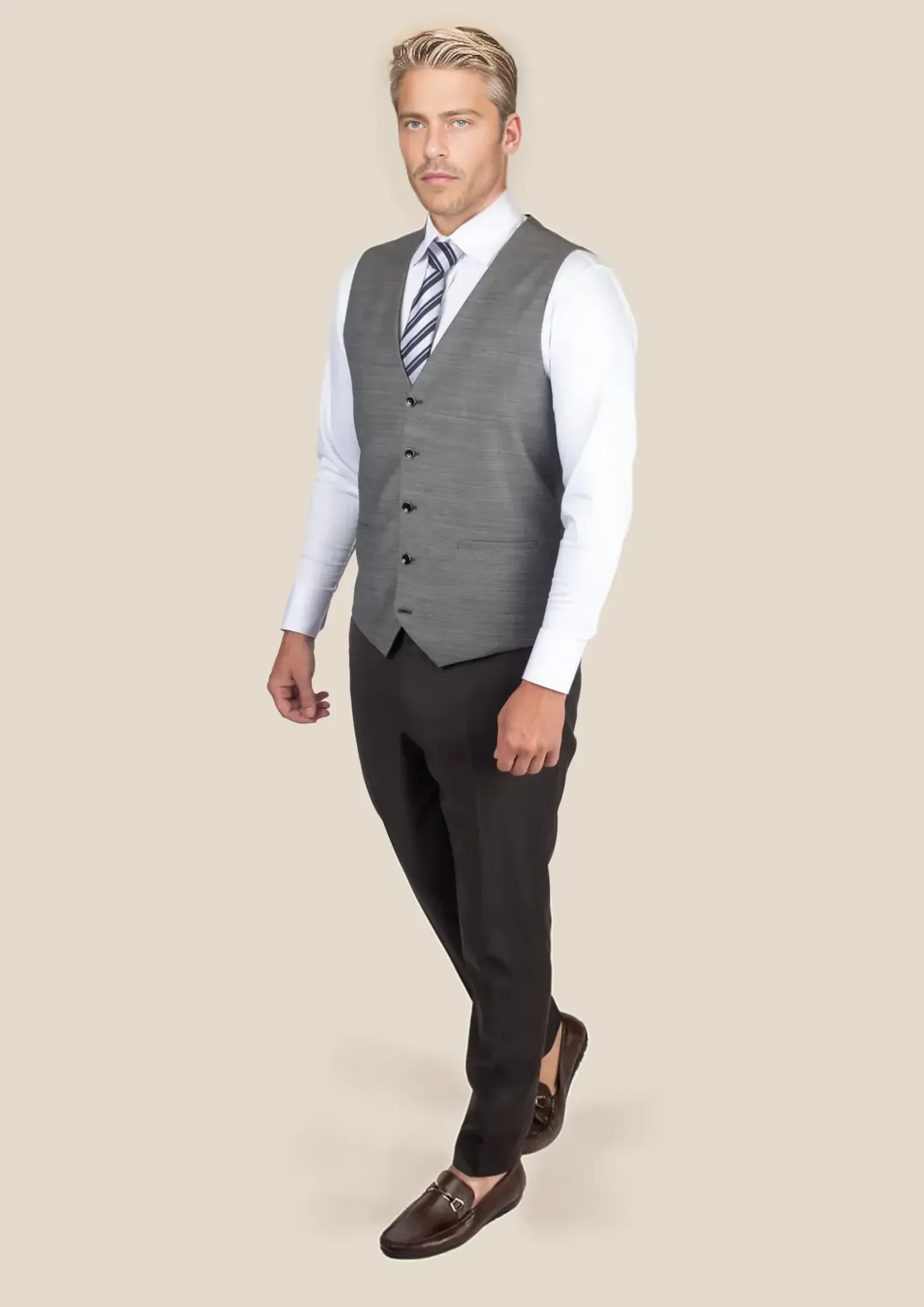 Granite Grey Birdseye Vest
