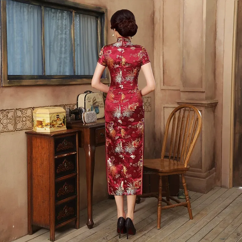 Green Rayon Cheongsam Chinese Classic