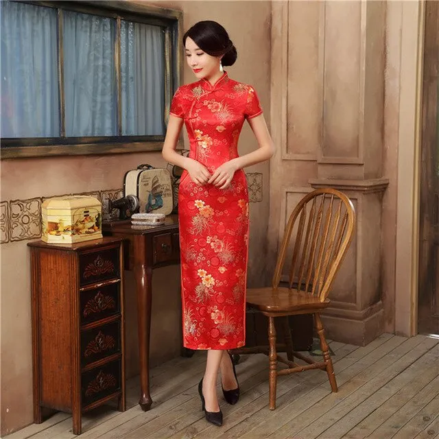 Green Rayon Cheongsam Chinese Classic