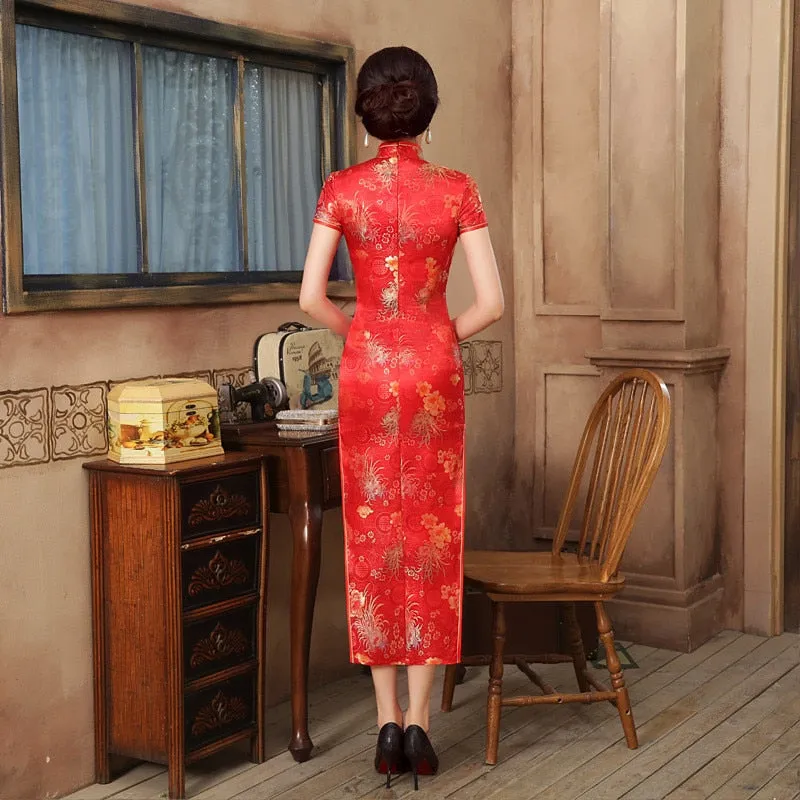 Green Rayon Cheongsam Chinese Classic