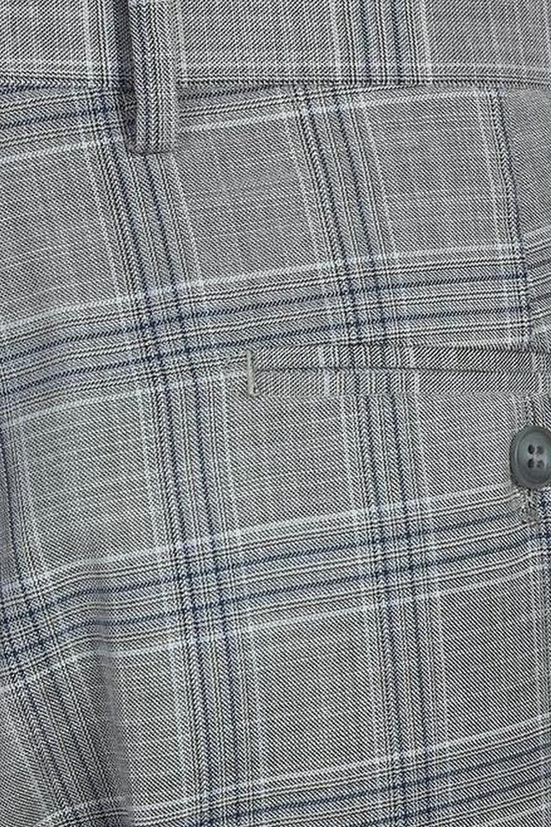 Grey Windowpane 2-Button Notch Suit (2-Piece Set)