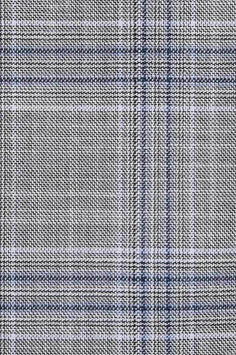 Grey Windowpane 2-Button Notch Suit (2-Piece Set)