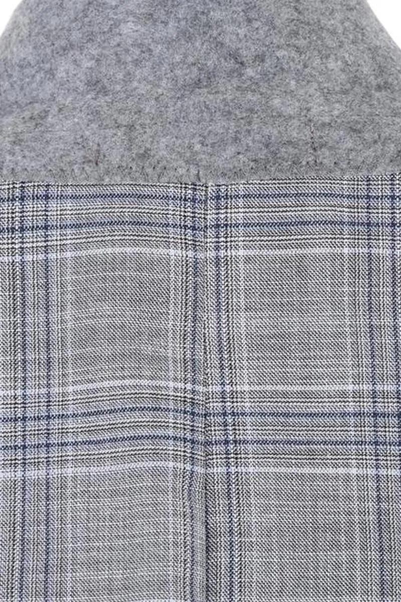 Grey Windowpane 2-Button Notch Suit (2-Piece Set)