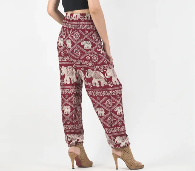 Gypsy Pants - Classic Elephant, Red