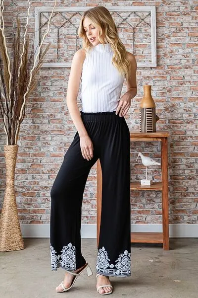 Hazel Blues® | Heimish Solid Damask Casual Pants