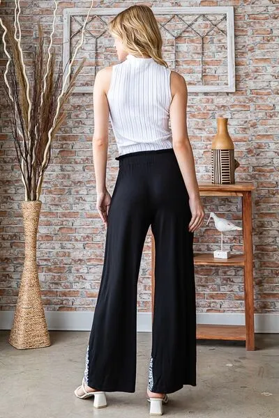 Hazel Blues® | Heimish Solid Damask Casual Pants