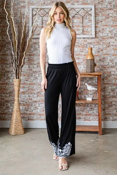 Hazel Blues® | Heimish Solid Damask Casual Pants