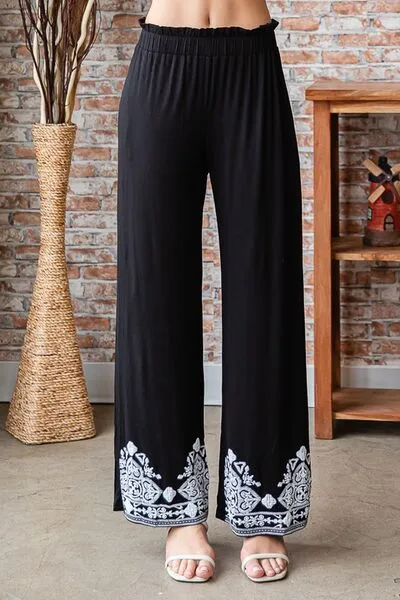 Hazel Blues® | Heimish Solid Damask Casual Pants