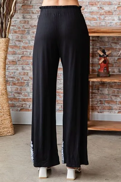 Hazel Blues® | Heimish Solid Damask Casual Pants