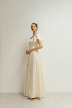 Hebe Flutter Short Sleeves Square Dress