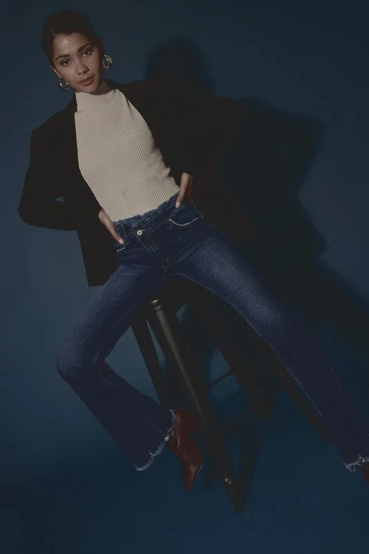 High Rise Rolled Cuff Jeans