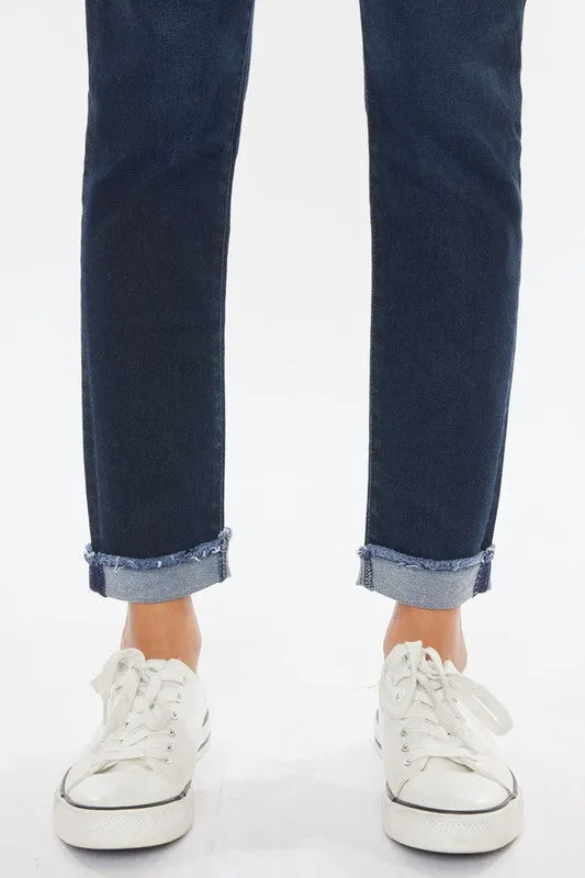 High Rise Rolled Cuff Jeans