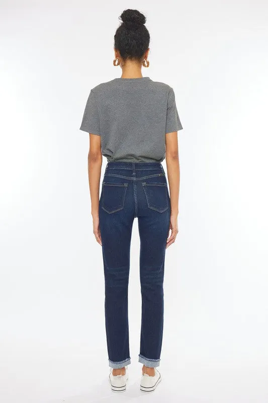 High Rise Rolled Cuff Jeans