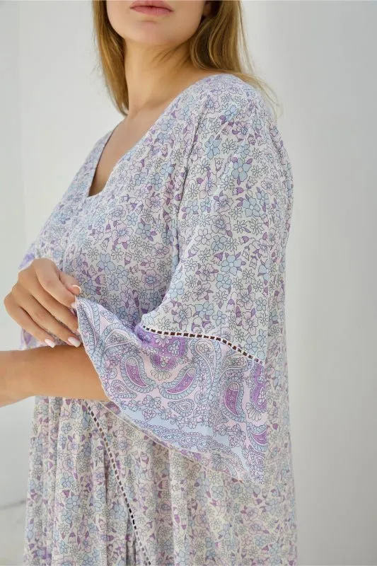 Hilo Dress - Mauve Daisy Print