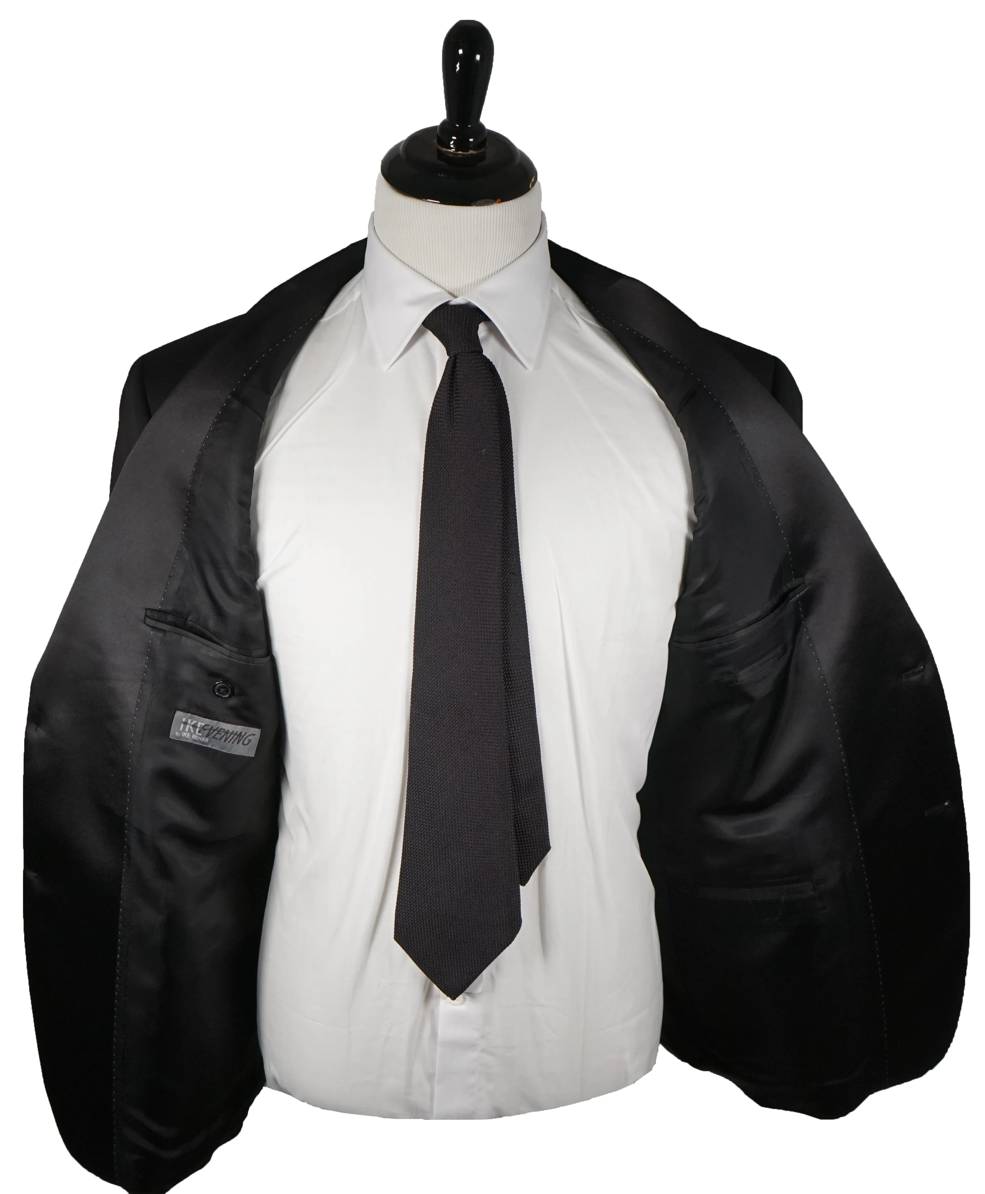 IKE BEHAR - Notch Lapel Classic Black 2-Button Tuxedo Suit - 44R