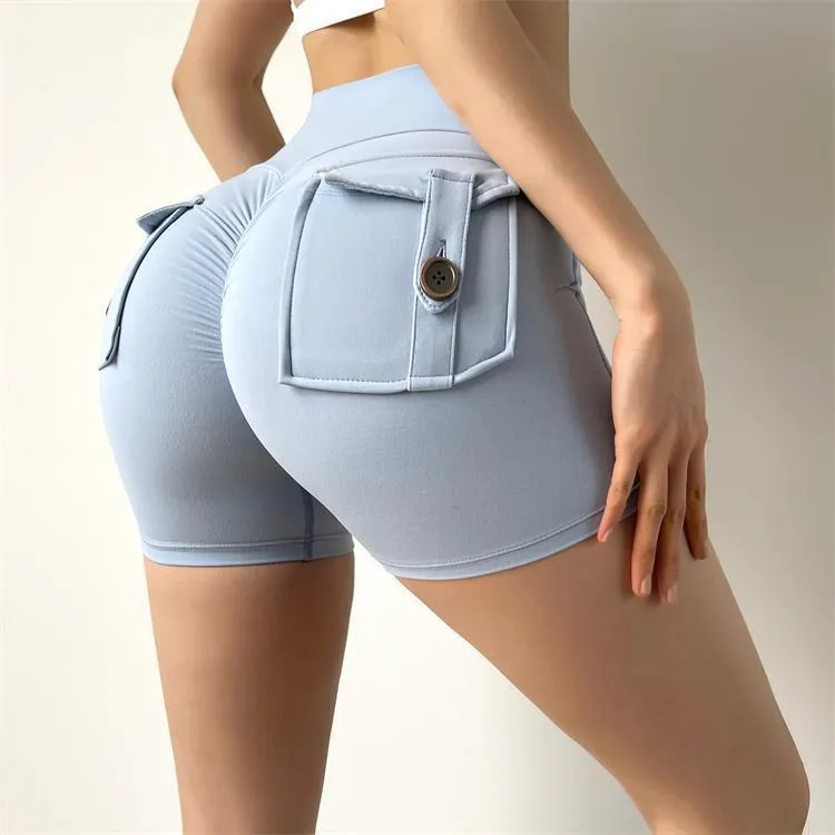 Internet Celebrity Nude Feel Pocket Yoga Shorts