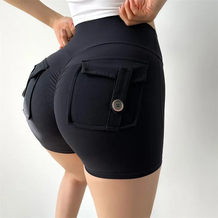 Internet Celebrity Nude Feel Pocket Yoga Shorts