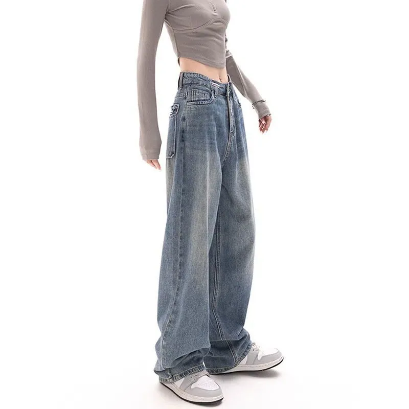 JazzHer 90s Washed High Waist Boyfriend Jeans