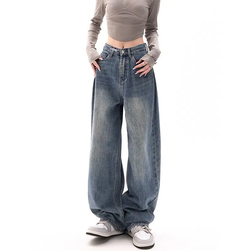 JazzHer 90s Washed High Waist Boyfriend Jeans