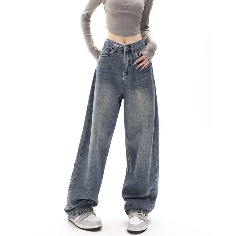 JazzHer 90s Washed High Waist Boyfriend Jeans