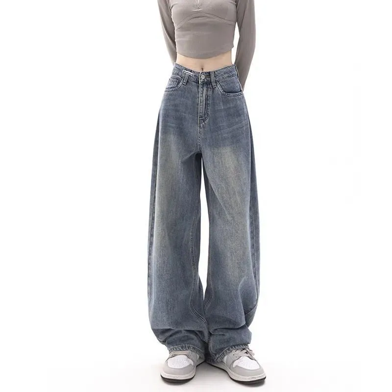 JazzHer 90s Washed High Waist Boyfriend Jeans